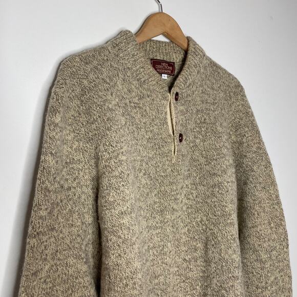 Vintage 80s Coastal Academia Fisherman Henley Quiet Luxury Grandpa Sweater M - Picture 2 of 8